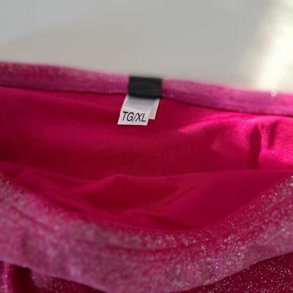Mondor adult XL figure skating flat skirt velour sparly fabric NWT pink - Picture 4 of 4